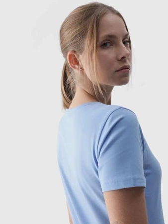 T-shirt slim gładki damski 4F