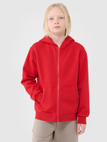 Chłopięca bluza dresowa z kapturem rozpinana 4F 4FJWSS25TSWSM1851-62S