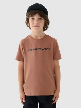 T-shirt regular z nadrukiem chłopięcy 4F Junior 4FJWAW24TTSHM1552-65S