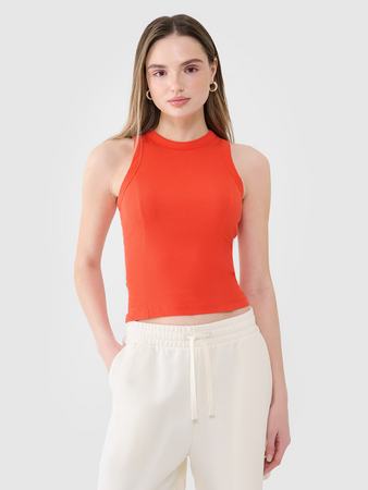 Top slim z prążkowanej dzianiny damski 4F 4FWSS25TSLEF119-62S