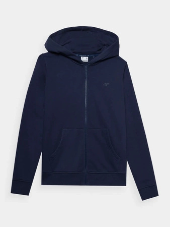 Bluza z kapturem na zamek damska 4F 4FWSS24TSWSF0956-31S Granatowy