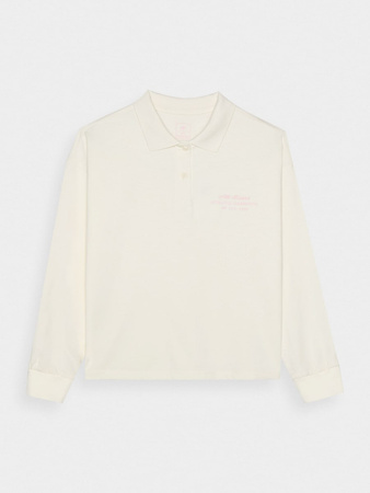 Longsleeve gładki dziewczęcy 4F Junior 4FJRAW24TLONF438-11S