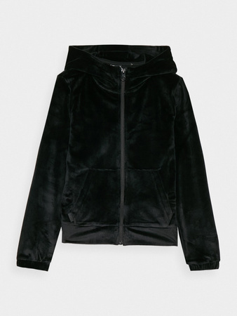 Bluza dresowa z weluru rozpinana z kapturem dziewczęca 4F Junior 4FJWAW24TSWSF1217-20S