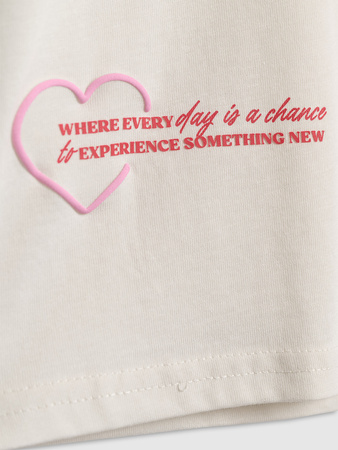 T-shirt oversize z nadrukiem dziewczęcy 4F 4FJRAW25TTSHF3187-11S