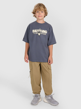 T-shirt oversize z nadrukiem chłopięcy 4F 4FJRAW25TTSHM3209-22S