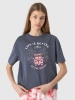 T-shirt oversize z nadrukiem dziewczęcy 4F Junior