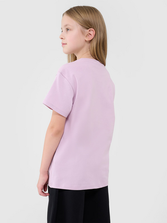 T-shirt oversize gładki dziewczęcy 4F 4FJWSS25TTSHF2326-56S