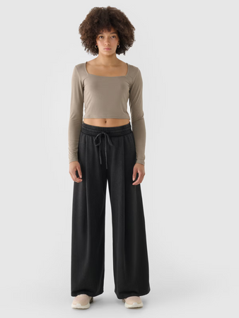 Longsleeve slim gładki damski 4F 4FRSS24TLONF499-82S