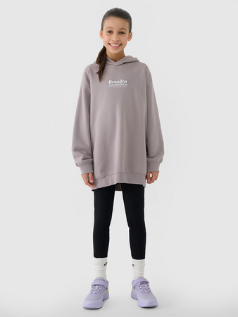 Bluza dresowa nierozpinana z kapturem dziewczęca 4F 4FJRSS25TSWSF2056-83S