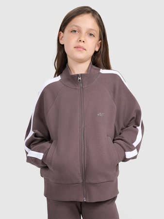 Bluza dresowa rozpinana bez kaptura dziewczęca 4F 4FJRAW25TSWSF2430-51S