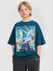 T-shirt oversize z nadrukiem chłopięcy 4F 4FJRAW25TTSHM3061-46S