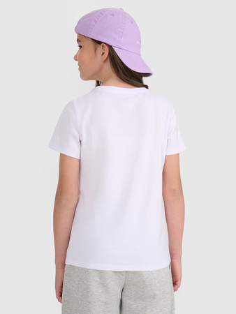 T-shirt regular gładki dziewczęcy 4F 4FJRMM00TTSHF3231-10S