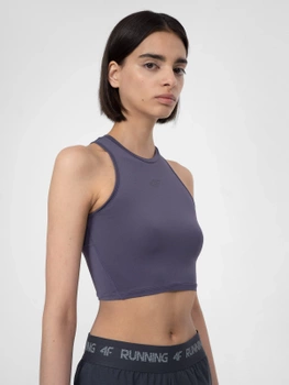 Crop top do biegania regular oddychający damski 4F