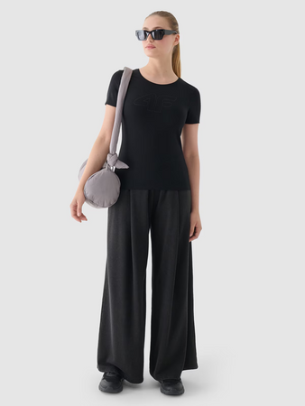 T-shirt slim z nadrukiem damski 4F 4FWMM00TTSHF1846-20S