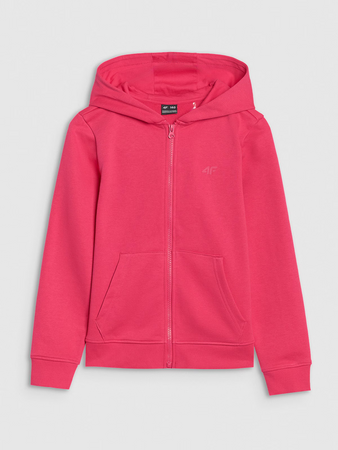 Bluza dziewczęca dresowa rozpinana z kapturem 4F 4FJWSS25TSWSF1706-55S