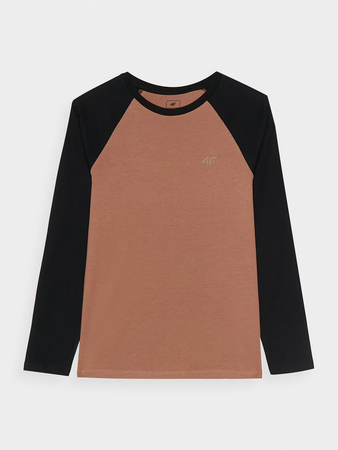 Longsleeve regular gładki chłopięcy 4F Junior 4FJWAW24TLONM293-65S