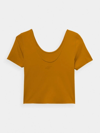 T-shirt crop top do jogi szybkoschnący damski 4F