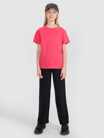 T-shirt oversize gładki dziewczęcy 4F 4FJWSS25TTSHF2326-55S