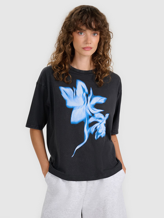T-shirt oversize z nadrukiem damski  4F 4FRSS25TTSHF2747-20S
