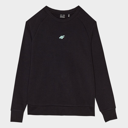 Bluza z bawełną organiczną nierozpinana bez kaptura dziewczęca 4F Junior