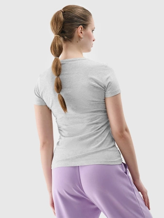 T-shirt slim z logo damski 4F 4FWSS24TTSHF1163-27M