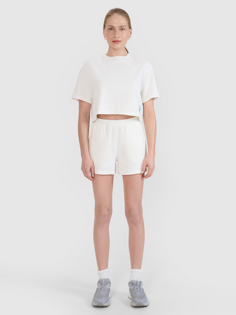 Damski t-shirt crop top 4F 4FWSS25TTSHF1977-11S