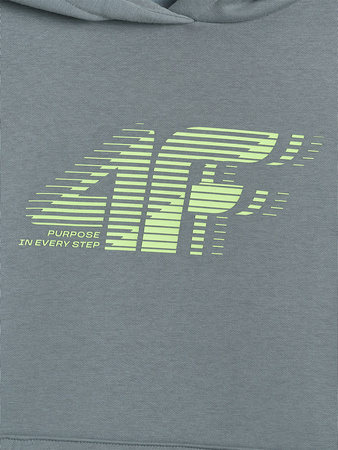 Bluza dresowa nierozpinana z kapturem chłopięca 4F 4FJRAW25TSWSM2414-46S