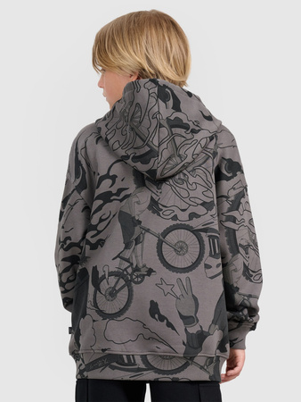 Bluza dresowa nierozpinana z kapturem chłopięca 4F 4FJRAW25TSWSM2343-90A