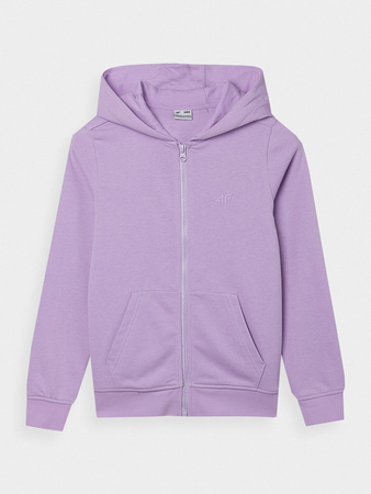 Bluza dresowa rozpinana z kapturem dziewczęca 4F Junior