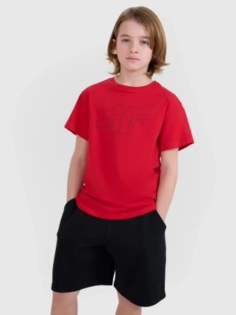 T-shirt chłopięcy oversize z nadrukiem 4F 4FJWSS25TTSHM2325-62S