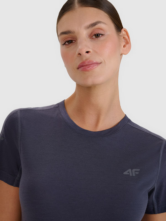 Koszulka trekkingowa z wełną Merino damska 4F 4FWSS25TFTSF1269-22S