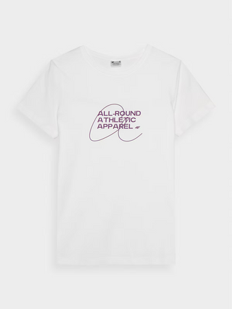 T-shirt slim z nadrukiem damski 4F 4FRSS24TTSHF2499-10S