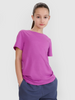 T-shirt regular gładki dziewczęcy 4F 4FJWSS25TTSHF2177-50S