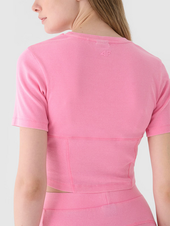 Crop top slim gładki damski 4F 4FRAW24TTSHF2581-54S