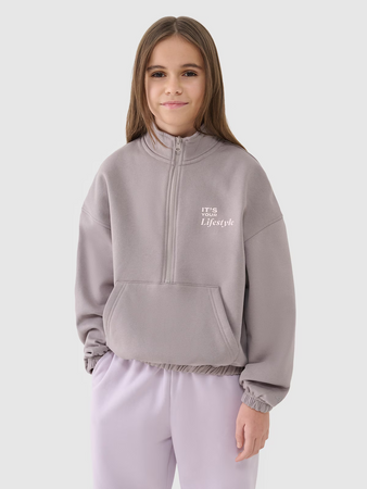 Bluza dziewczęca dresowa nierozpinana bez kaptura 4F 4FJRSS25TSWSF2058-83S