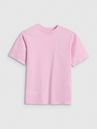 T-shirt oversize z nadrukiem dziewczęcy 4F 4FJRAW25TTSHF3187-56S