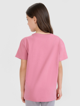 T-shirt regular gładki dziewczęcy 4F 4FJWSS25TTSHF2177-56S