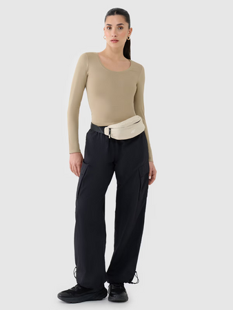 Longsleeve slim gładki damski 4F 4FRSS25TLONF511-83S