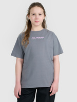 T-shirt oversize z nadrukiem dziewczęcy 4F 4FJWAW25TTSHF2387-23S