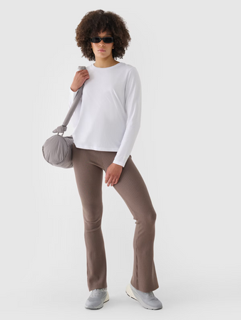 Longsleeve oversize gładki damski 4F 4FWMM00TLONF431-10S