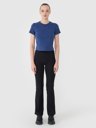 T-shirt slim z prążkowanej dzianiny damski 4F 4FRSS25TTSHF2696-31S