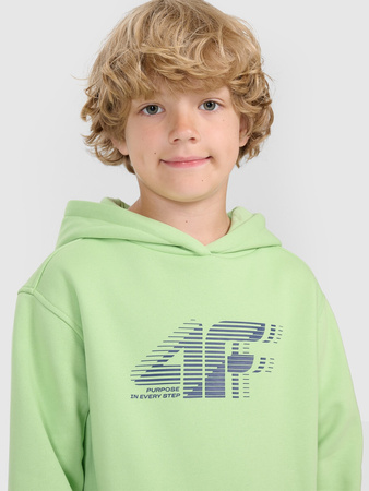 Bluza dresowa nierozpinana z kapturem chłopięca 4F 4FJRAW25TSWSM2414-45S