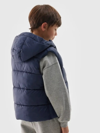 Bezrękawnik puchowy pikowany z kapturem chłopięcy 4F
