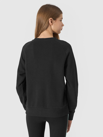 Bluza z bawełną organiczną nierozpinana bez kaptura dziewczęca 4F Junior