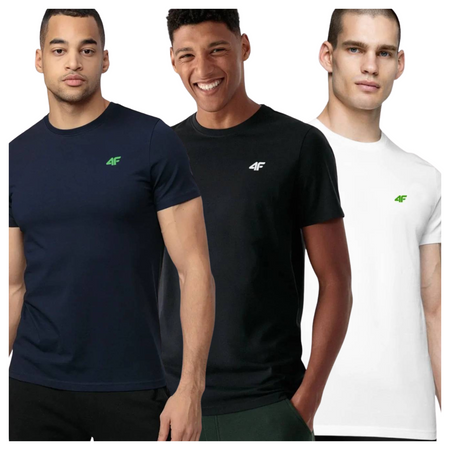 T-shirt męski (ZESTAW KOSZULEK 3 SZT.) 4F 4FWSS25TTSHM3965-90S