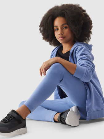 Legginsy bawełniane elastyczne dziewczęce 4F Junior