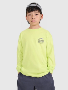 Longsleeve oversize z nadrukiem chłopięcy 4F  4FJWSS25TLONM435-45S