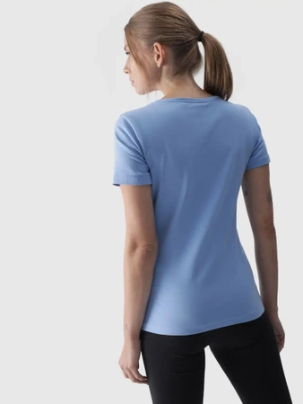 T-shirt slim gładki damski 4F