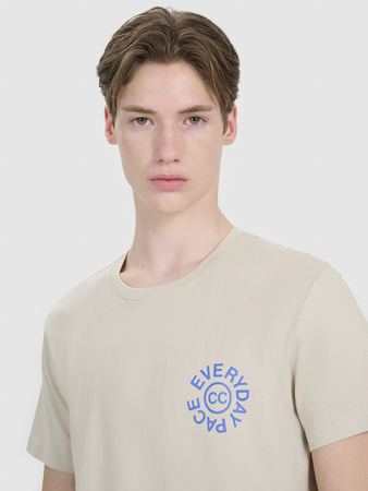 T-shirt regular z nadrukiem męski 4F 4FWSS25TTSHM1980-83S