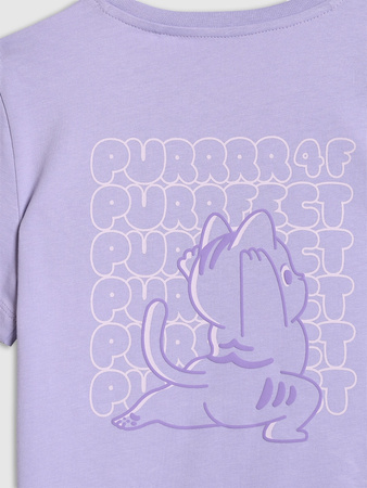 T-shirt regular z nadrukiem dziewczęcy 4F 4FJRAW25TTSHF3199-52S